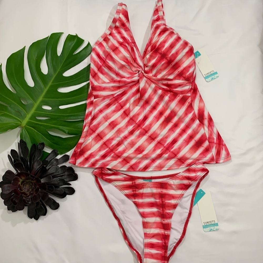 NWT Sunset Forever Tankini‎ + MEDIUM Bikini Bottoms
